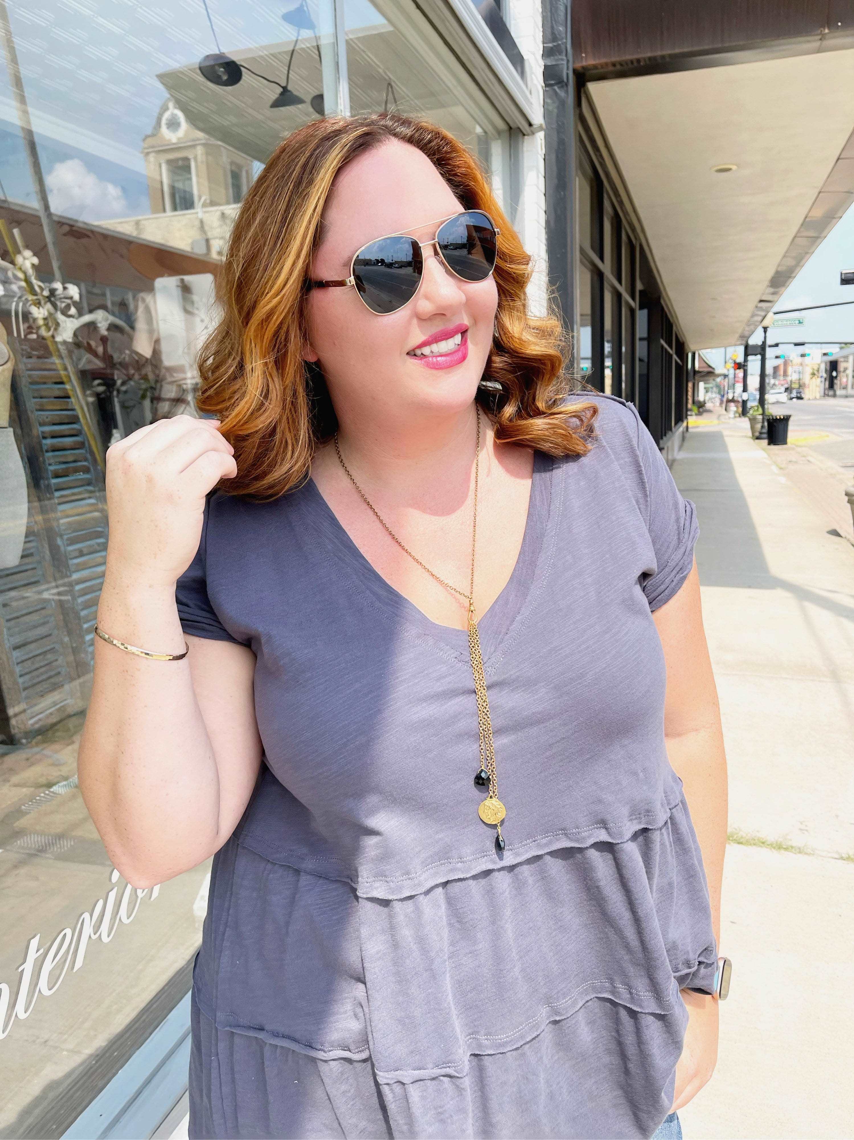 Bader Trio Roman Coin Necklace-Blk - Infinity Raine