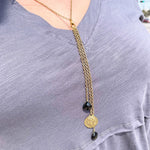 Bader Trio Roman Coin Necklace-Blk - Infinity Raine
