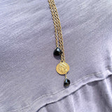 Bader Trio Roman Coin Necklace-Blk - Infinity Raine