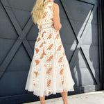 Floral Embroidery Dress-Cream Multi - Infinity Raine