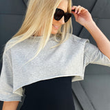 Kimberly C Drop Shoulder Pullover Sweatshirt-Grey - Infinity Raine