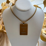 King Card Pendant Necklace In Gold - Infinity Raine