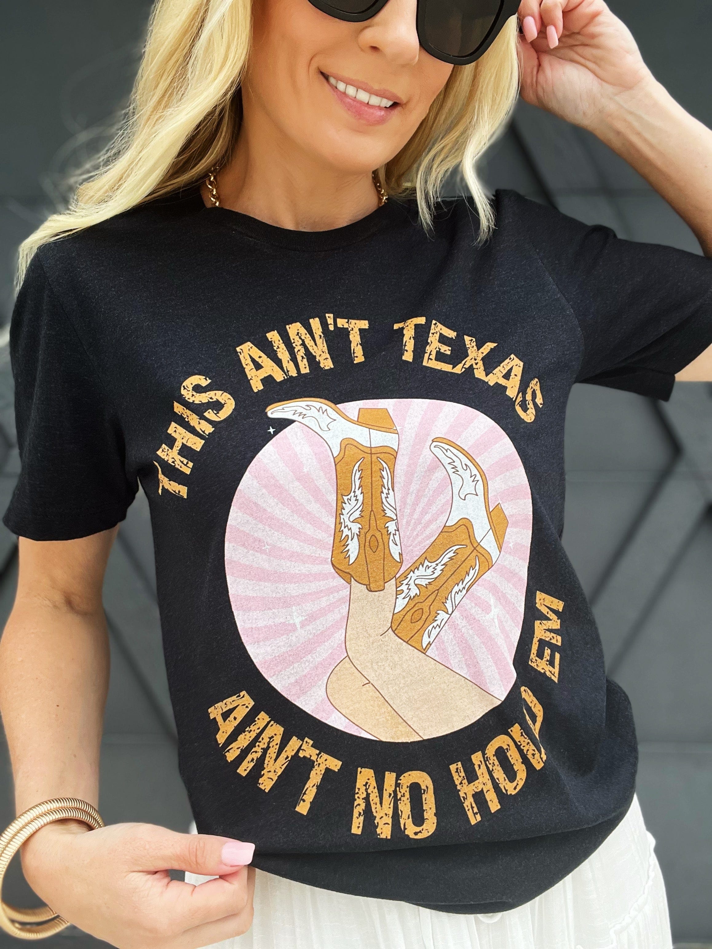 Kissed Apparel Tops - Tees This Ain't Texas Graphic Tee In Black