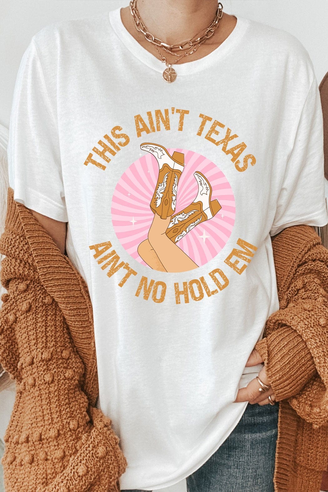 This Ain't Texas Graphic Tee In White - Infinity Raine