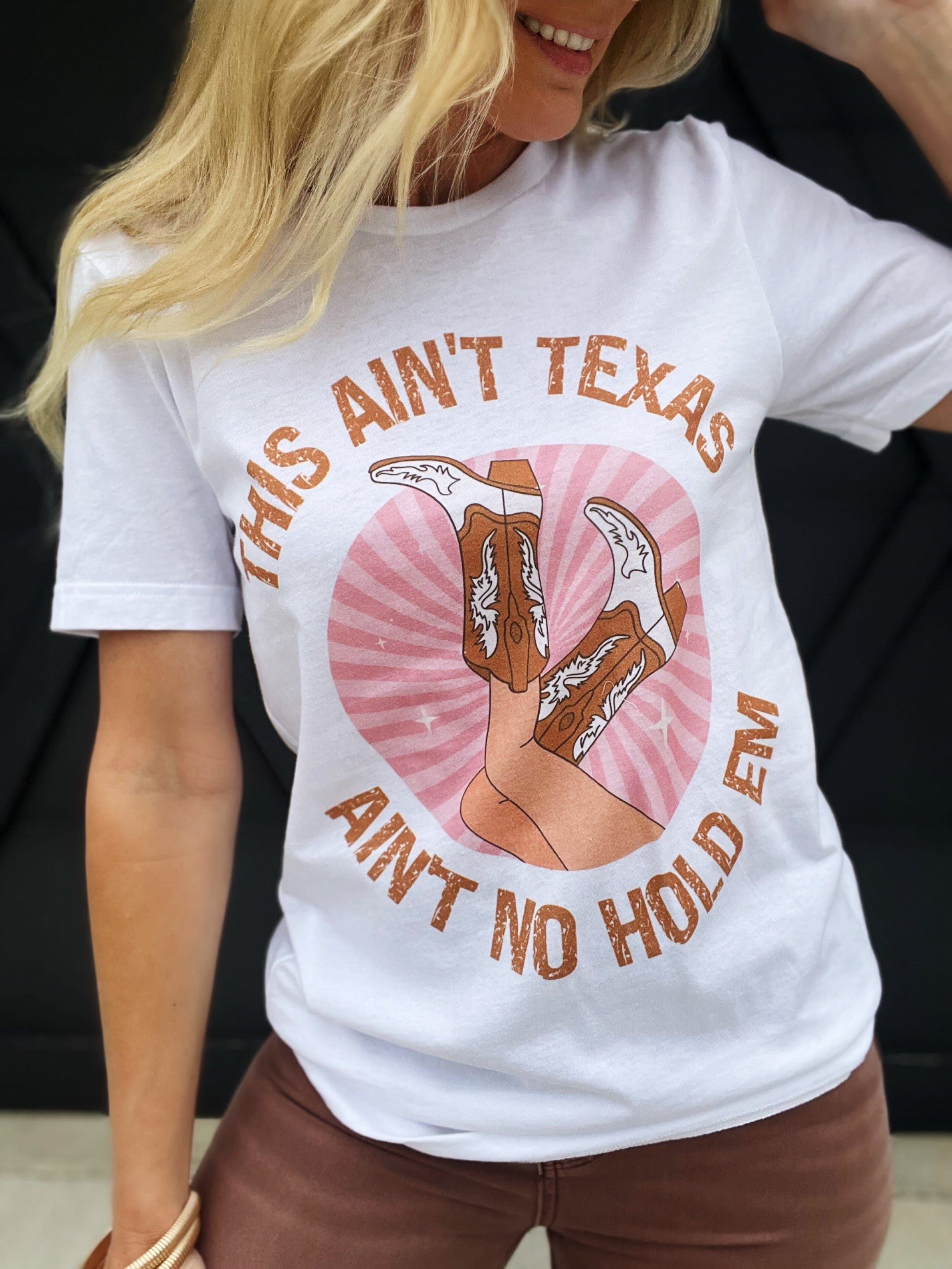 Kissed Apparel Tops - Tees This Ain't Texas Graphic Tee In White