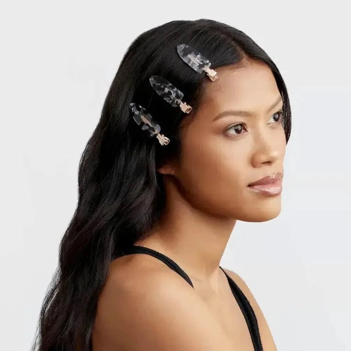 Kitsch Eco Friendly Creaseless Clips In Black Terrazzo - Infinity Raine