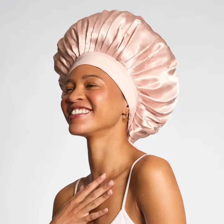 KITSCH Accessories - Hair KITSCH Adjustable Oversized Satin Bonnet In Blush