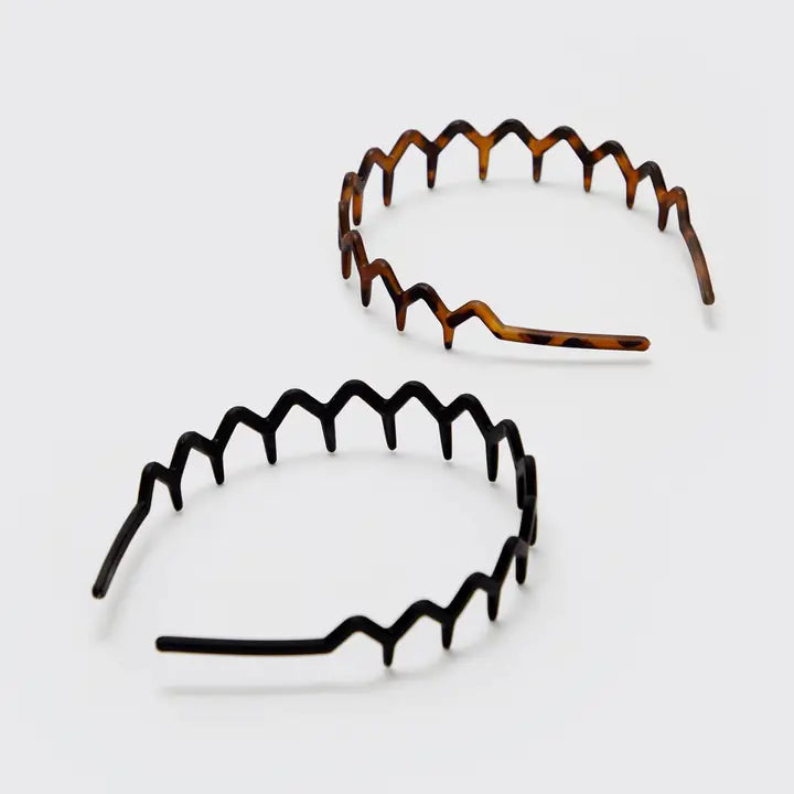 KITSCH Accessories - Hair KITSCH Zig Zag Headband 2pc In Black & Tort 89002230