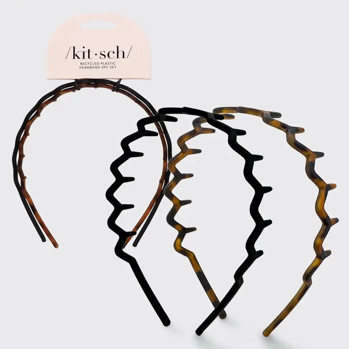 KITSCH Accessories - Hair KITSCH Zig Zag Headband 2pc In Black & Tort 89002230