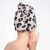 Kitsch Quick Dry Hair Towel In Leopard - Infinity Raine
