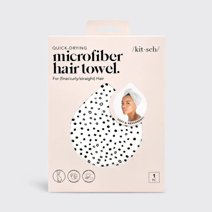 Kitsch Quick Dry Hair Towel In Micro Dot - Infinity Raine
