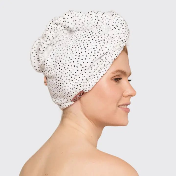 Kitsch Quick Dry Hair Towel In Micro Dot - Infinity Raine