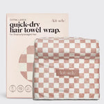 Kitsch Extra Large Hair Towel In Terracotta Checker - Infinity Raine