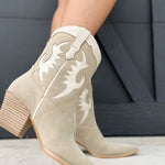 Oasis Society Cowboy Boots-Taupe - Infinity Raine
