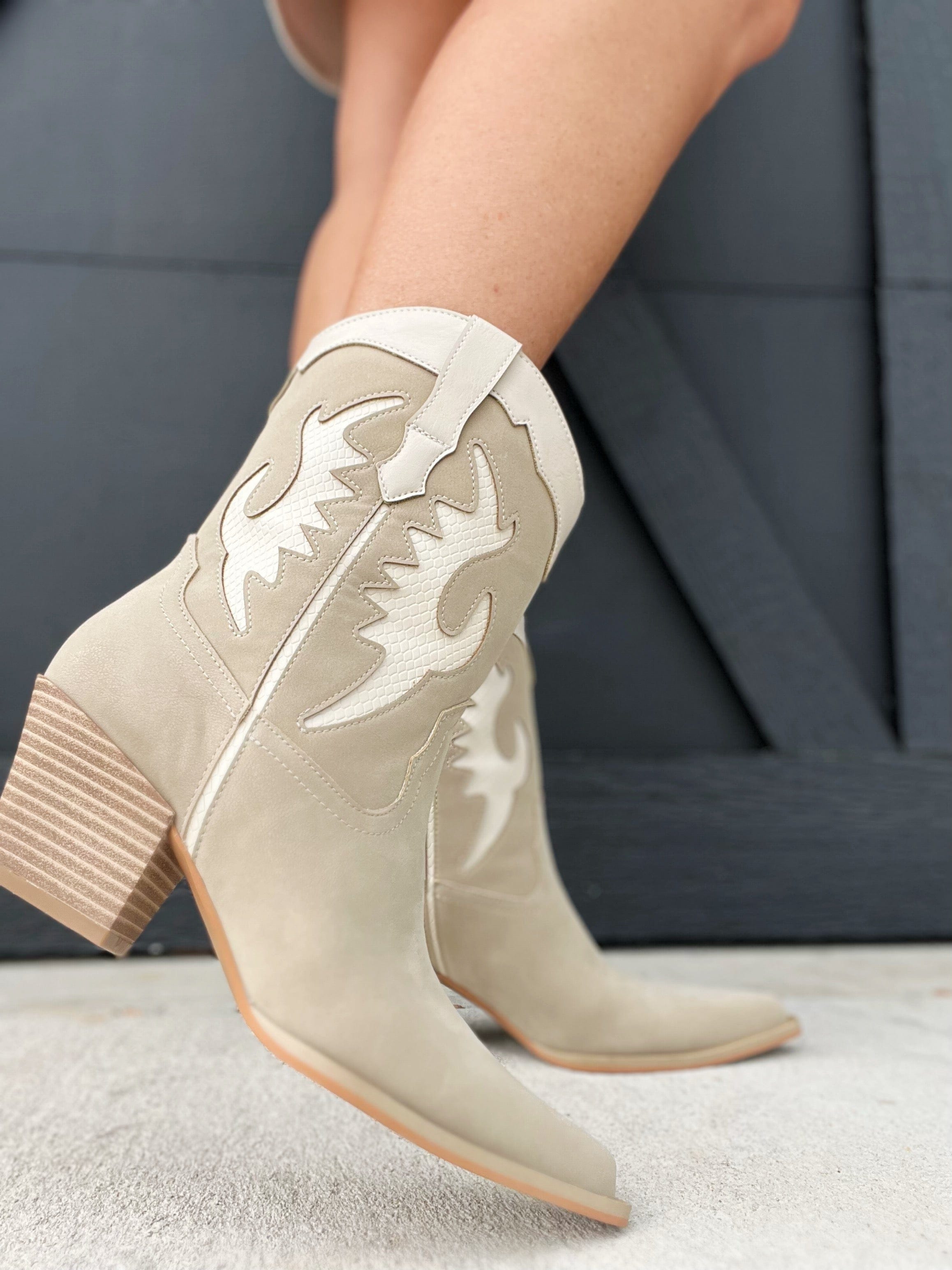 Oasis Society Cowboy Boots-Taupe - Infinity Raine