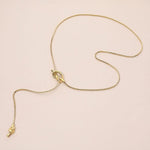 Knotted Lariat Necklace In Gold - Infinity Raine