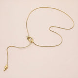 Knotted Lariat Necklace In Gold - Infinity Raine
