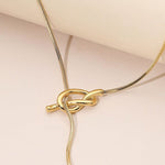 Knotted Lariat Necklace In Gold - Infinity Raine