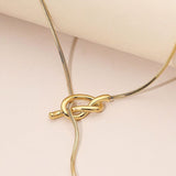 Knotted Lariat Necklace In Gold - Infinity Raine