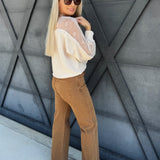L.T.J Genoa Wide Leg Vintage Wash Jeans In Caramel - Infinity Raine