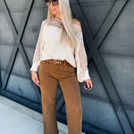 L.T.J Genoa Wide Leg Vintage Wash Jeans In Caramel - Infinity Raine
