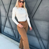L.T.J Genoa Wide Leg Vintage Wash Jeans In Caramel - Infinity Raine