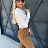 L.T.J Genoa Wide Leg Vintage Wash Jeans In Caramel - Infinity Raine