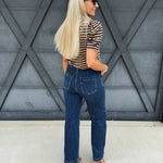 L.T.J Gia Wide Leg Trouser Jean In Dark - Infinity Raine
