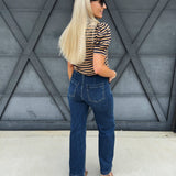 L.T.J Gia Wide Leg Trouser Jean In Dark - Infinity Raine