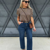 L.T.J Gia Wide Leg Trouser Jean In Dark - Infinity Raine