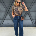 L.T.J Gia Wide Leg Trouser Jean In Dark - Infinity Raine