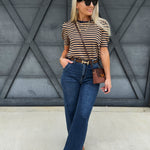 L.T.J Gia Wide Leg Trouser Jean In Dark - Infinity Raine