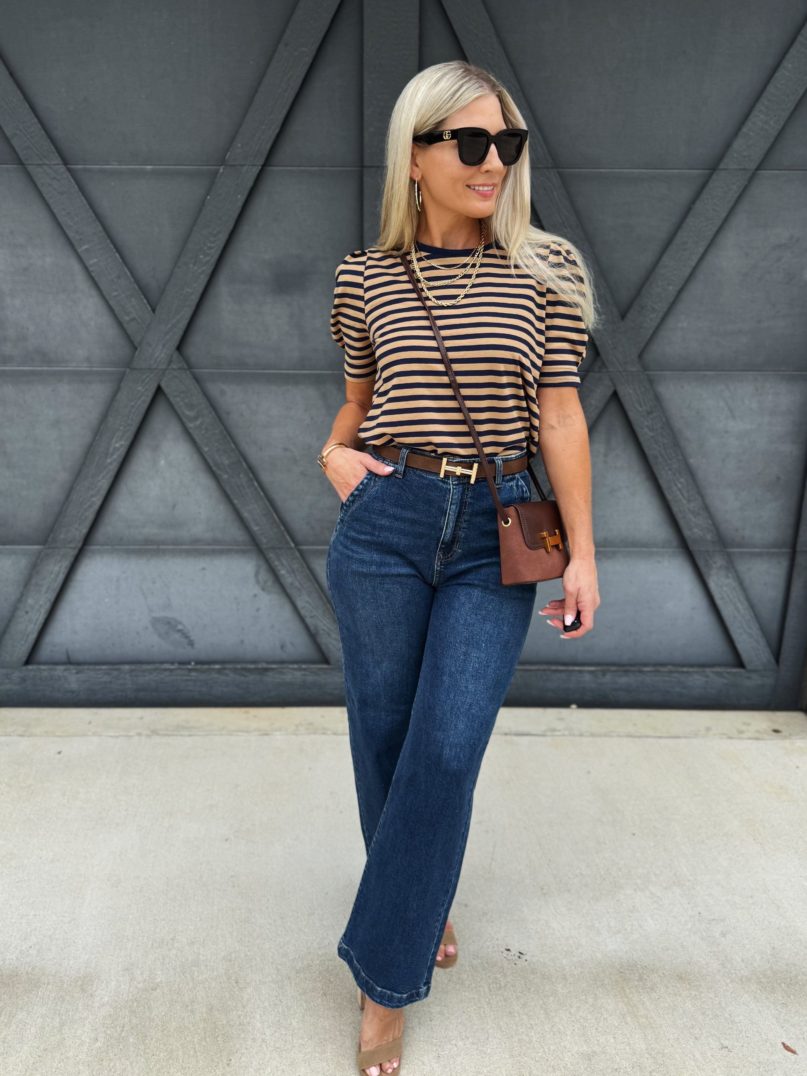 L.T.J Gia Wide Leg Trouser Jean In Dark - Infinity Raine