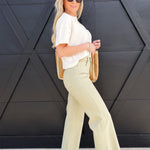 L.T.J Bottoms - Pants L.T.J Paola A-Line Wide Scissor Cut Jean In Matcha