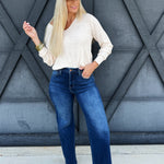 L.T.J. Paola Wide Leg Jeans In Dark - Infinity Raine