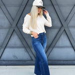 L.T.J. Paola Wide Leg Jeans In Dark - Infinity Raine