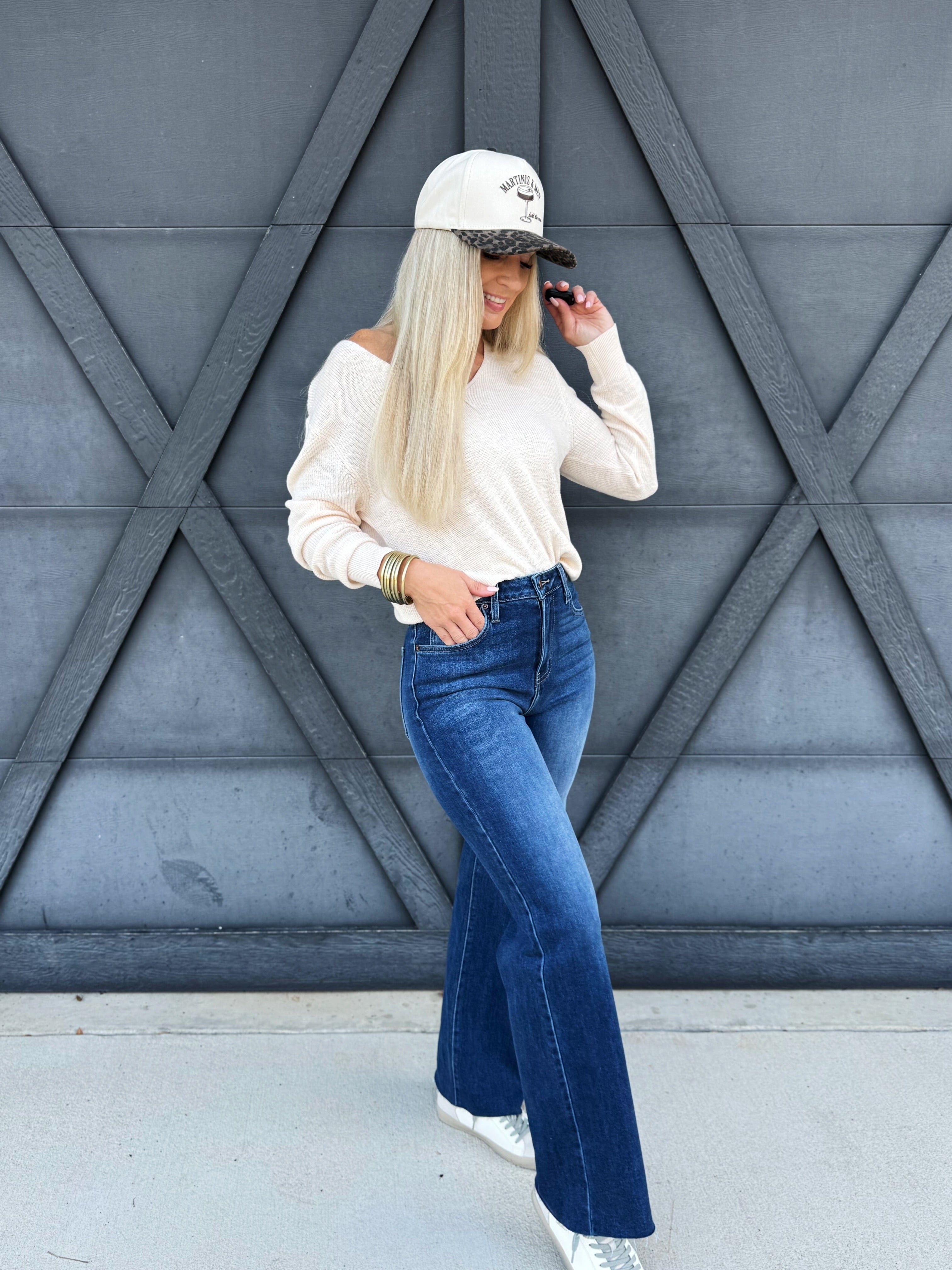 L.T.J. Paola Wide Leg Jeans In Dark - Infinity Raine