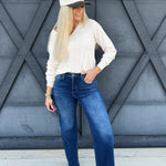 L.T.J. Paola Wide Leg Jeans In Dark - Infinity Raine