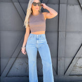 L.T.J. Paola Wide Leg Jeans In Light - Infinity Raine