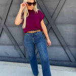 L.T.J Pintuck Wide Leg Jeans In Medium - Infinity Raine