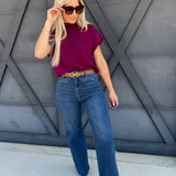 L.T.J Pintuck Wide Leg Jeans In Medium - Infinity Raine