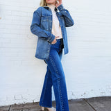 L.T.J Bottoms - Pants L.T.J Studded Straight Leg Jeans In Medium