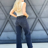 L.T.J Sailor Front Patch Pocket Jeans In Washed Black - Infinity Raine