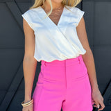 High Waisted Spring Summer Shorts In Candy Pink - Infinity Raine