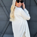Crinkle Gauze Button Down In White - Infinity Raine