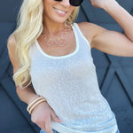 Active Loose Fit Tank In White - Infinity Raine