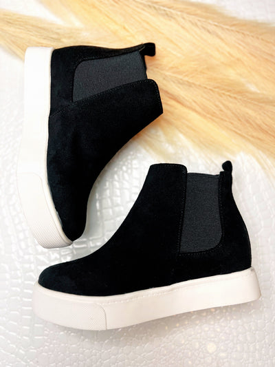 Casual Nights Wedge Sneaker-Black - Infinity Raine