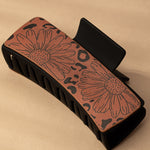 Printed Faux Leather Western Cowboy Hair Claw Clips Multi - Infinity Raine