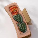 Printed Faux Leather Western Cowboy Hair Claw Clips Multi - Infinity Raine