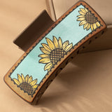 Printed Faux Leather Western Cowboy Hair Claw Clips Multi - Infinity Raine